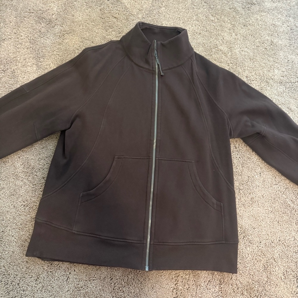 Classic Brown  Zip-Up Jacket - Tall Collar